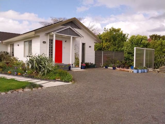 Outside the front door of the guest suite